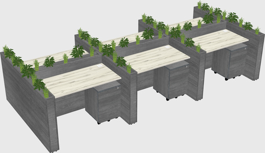 Rectangular shared desk