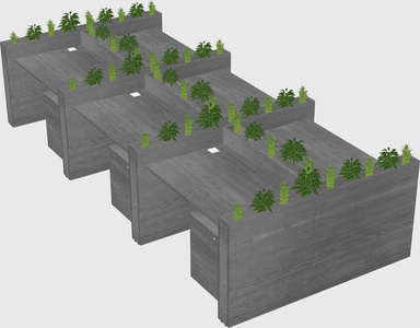 Rectangular shared desk
