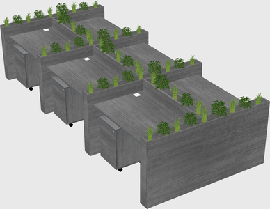 Rectangular shared desk