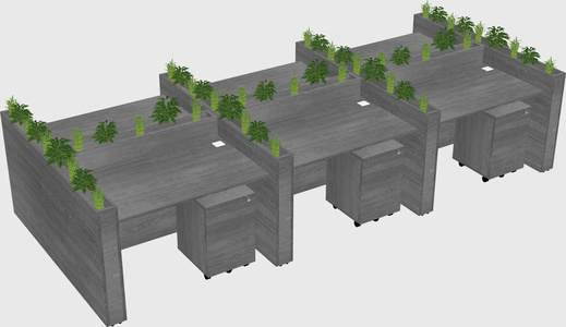 Rectangular shared desk