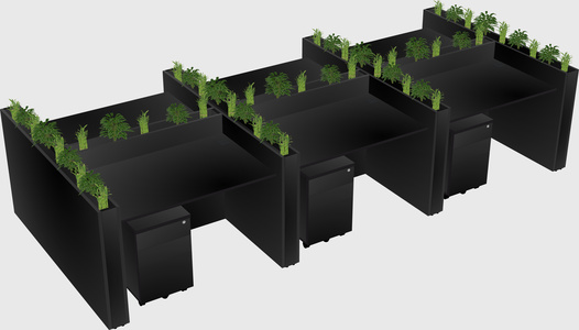 Rectangular shared desk