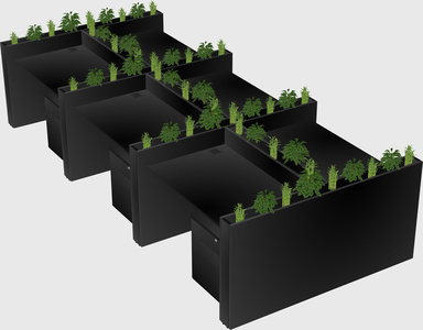 Rectangular shared desk