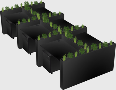 Rectangular shared desk