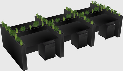 Rectangular shared desk