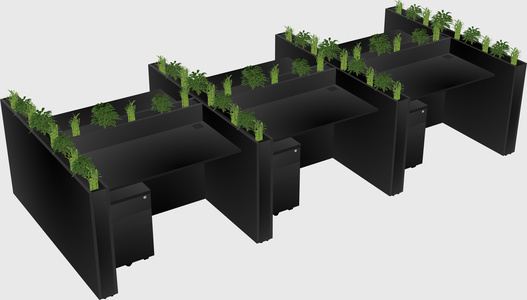 Rectangular shared desk