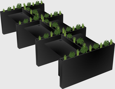 Rectangular shared desk