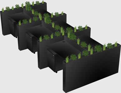 Rectangular shared desk