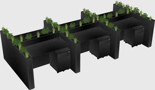 Rectangular shared desk