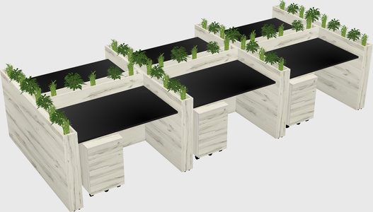 Rectangular shared desk