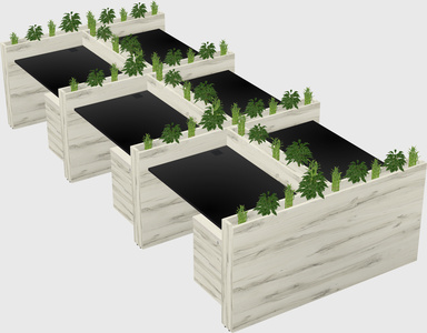 Rectangular shared desk