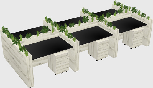 Rectangular shared desk