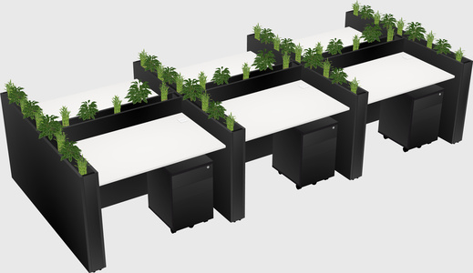 Rectangular shared desk