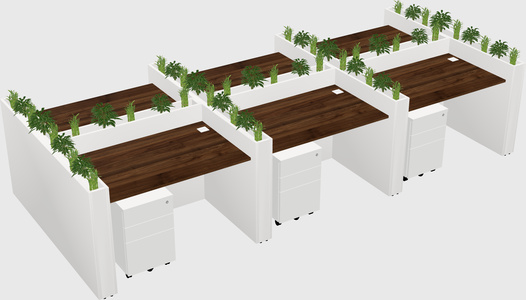 Rectangular shared desk