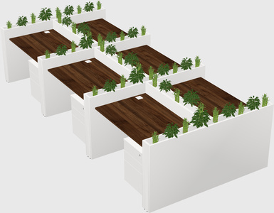Rectangular shared desk