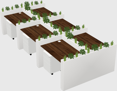 Rectangular shared desk