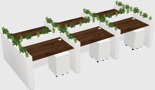 Rectangular shared desk