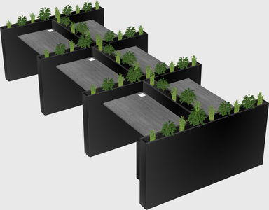 Rectangular shared desk