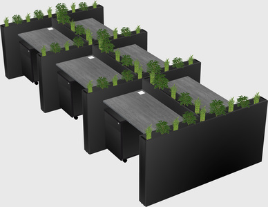 Rectangular shared desk