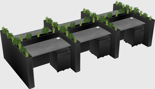Rectangular shared desk
