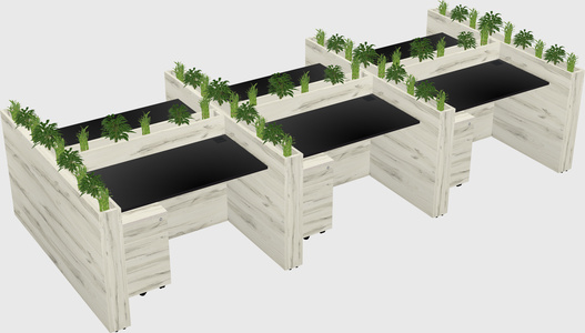 Rectangular shared desk