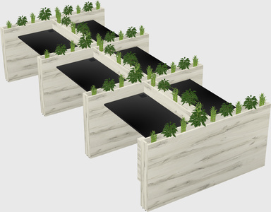 Rectangular shared desk