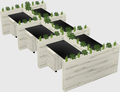 Rectangular shared desk