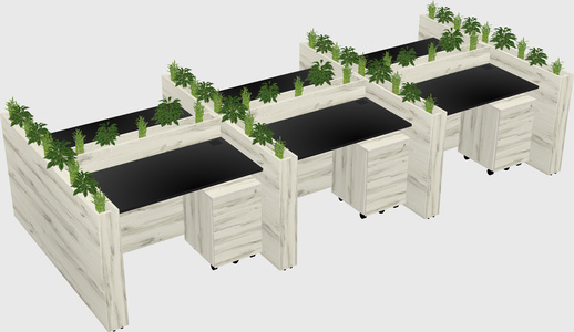 Rectangular shared desk