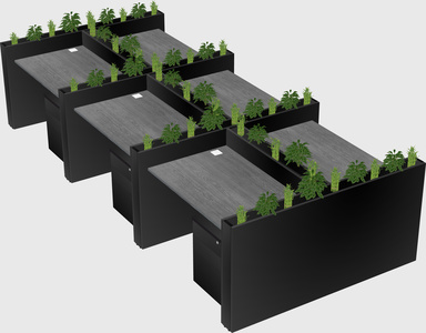Rectangular shared desk