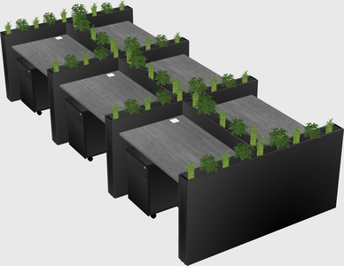 Rectangular shared desk