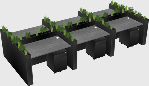 Rectangular shared desk