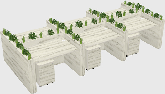 Rectangular shared desk