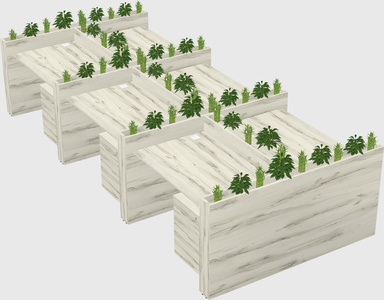 Rectangular shared desk