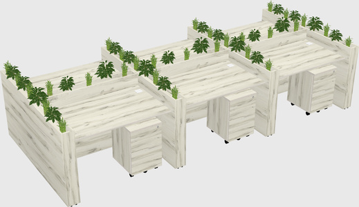 Rectangular shared desk