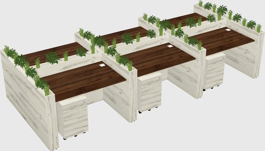 Rectangular shared desk