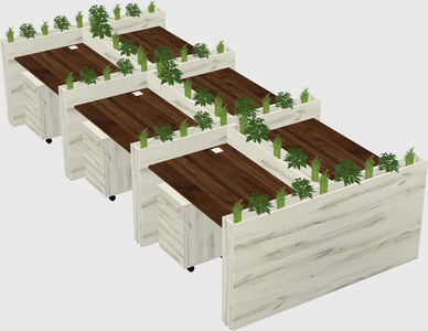 Rectangular shared desk