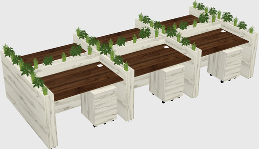 Rectangular shared desk