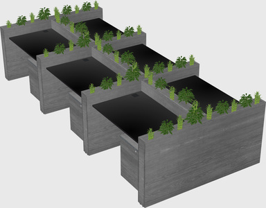 Rectangular shared desk
