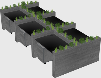 Rectangular shared desk