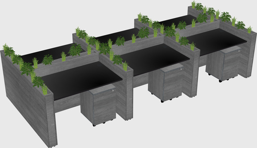 Rectangular shared desk