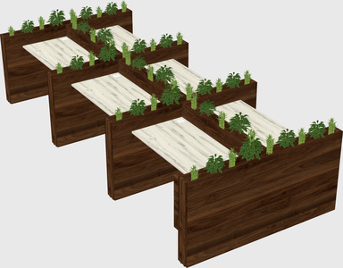 Rectangular shared desk