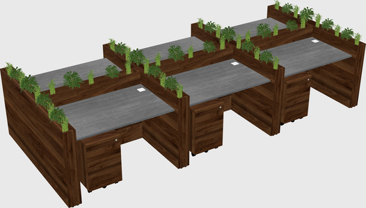 Rectangular shared desk