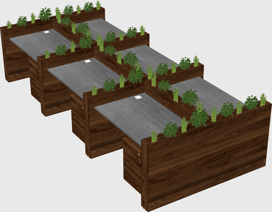 Rectangular shared desk
