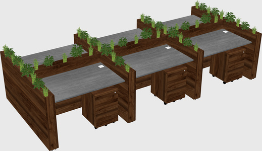 Rectangular shared desk