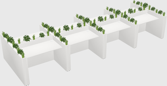 Rectangular shared desk