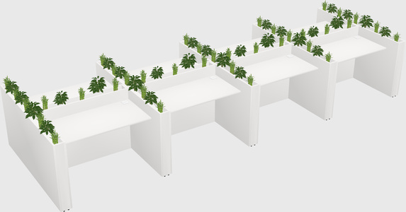 Rectangular shared desk