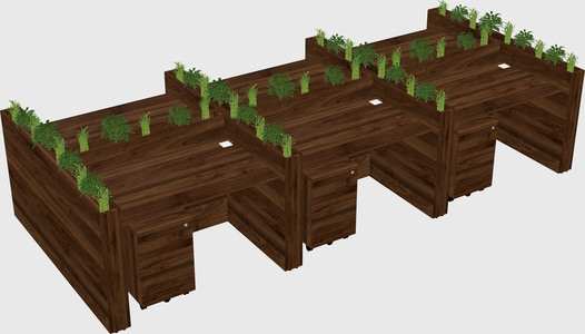 Rectangular shared desk