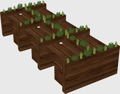 Rectangular shared desk