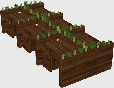 Rectangular shared desk