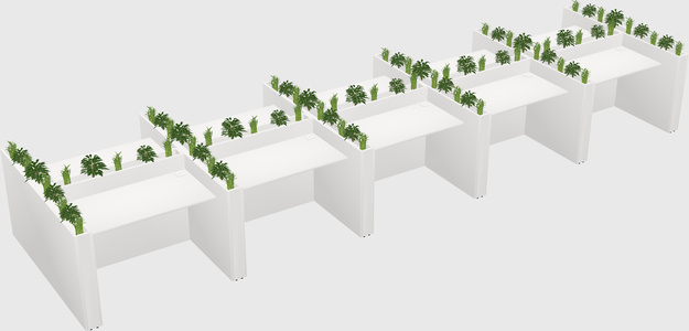 Rectangular shared desk