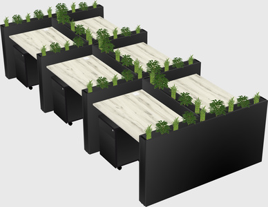 Rectangular shared desk